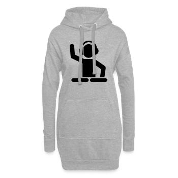 DJ - Sweat-shirt à capuche long Femme - gris chiné - Devant