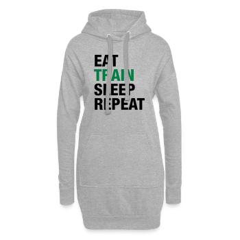 Eat Train Sleep Repeat - Hoodie-Kleid - Grau meliert - Vorne