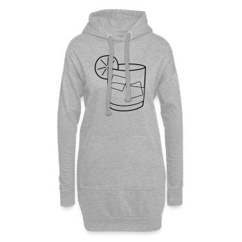 Cuba Libre Longdrink Glass - Hoodie-Kleid - Grau meliert - Vorne