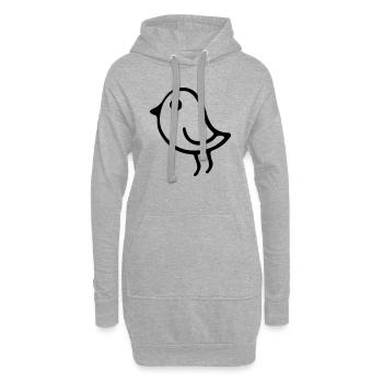 Spatz kleiner Vogel Piepmatz little bird Symbol - Hoodie-Kleid - Grau meliert - Vorne