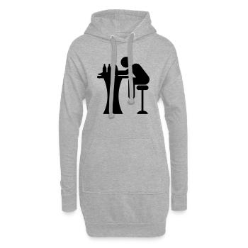 Drunk Bar - Sweat-shirt à capuche long Femme - gris chiné - Devant