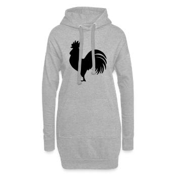 Coq France - Sweat-shirt à capuche long Femme - gris chiné - Devant