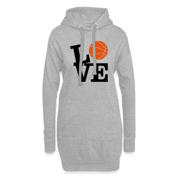 Love Basketball - Sweat-shirt à capuche long Femme - gris chiné - Devant