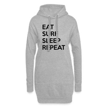 Eat surf sleep repeat - Hoodie-Kleid - Grau meliert - Vorne