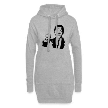 nelson mandela president 1 - Sweat-shirt à capuche long Femme - gris chiné - Devant