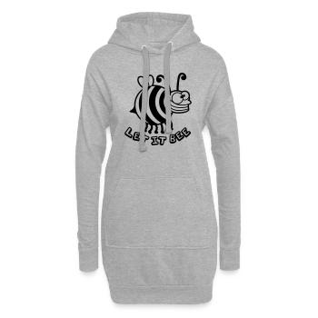 Dicke Verrückte Biene Let It Bee - Hoodie-Kleid - Grau meliert - Vorne