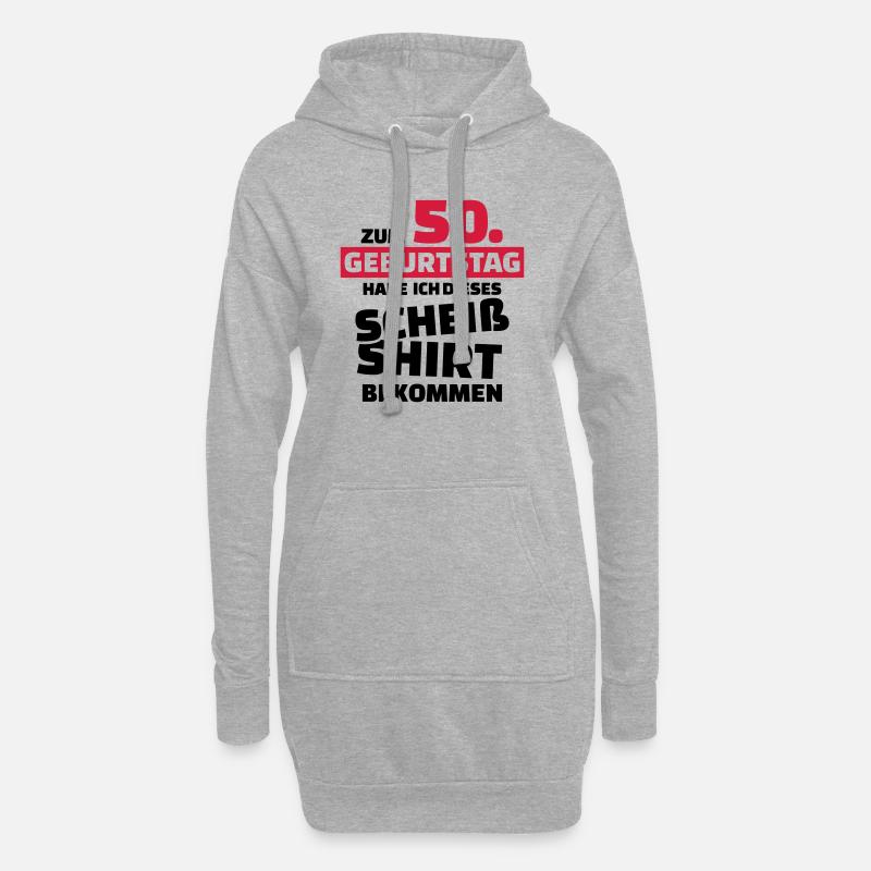 50 Geburtstag - Hoodie-Kleid - Grau meliert