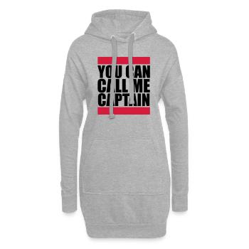 You can call me Captain Logo - Hoodie-Kleid - Grau meliert - Vorne