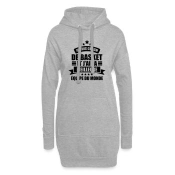 je suis coach de basket j'ai la meilleure équipe - Sweat-shirt à capuche long Femme - gris chiné - Devant