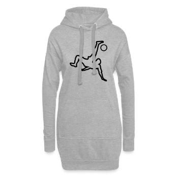 athlete footballer foot football - Sweat-shirt à capuche long Femme - gris chiné - Devant