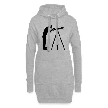 Télescope - Sweat-shirt à capuche long Femme - gris chiné - Devant