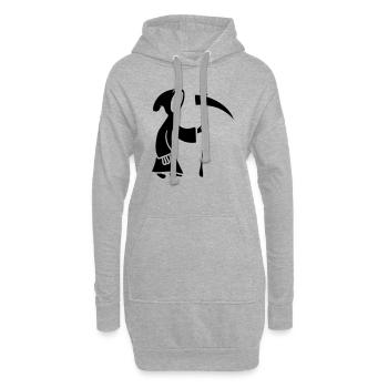 Tod mit Sense Comic Cartoon - Hoodie-Kleid - Grau meliert - Vorne