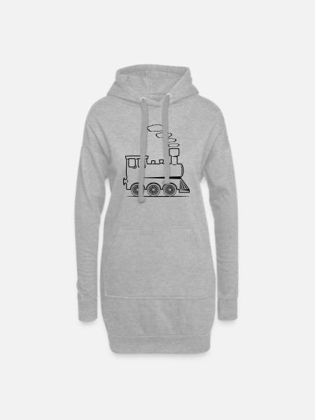 dampflok eisenbahn lok spielzeug - Hoodie-Kleid - Grau meliert
