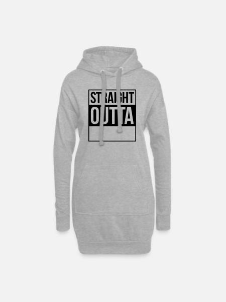 straight outta - Hoodie Dress - heather grey