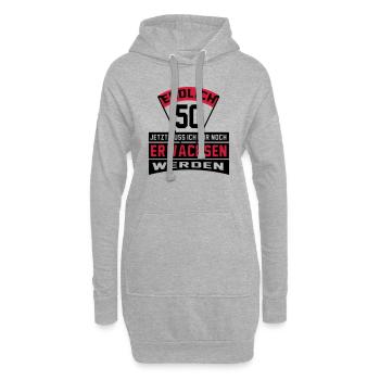 Geburstag Erwachsen 50 Jahre Birthday Geschenk - Hoodie-Kleid - Grau meliert - Vorne