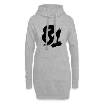 81 design zahl - z12 - Hoodie-Kleid - Grau meliert - Vorne