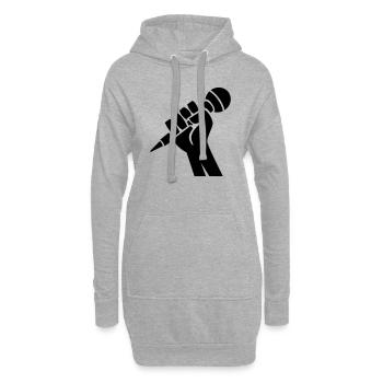 Mikrofon - Hoodie-Kleid - Grau meliert - Vorne