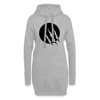 krallen_01 - Hoodie-Kleid - Grau meliert - Vorne
