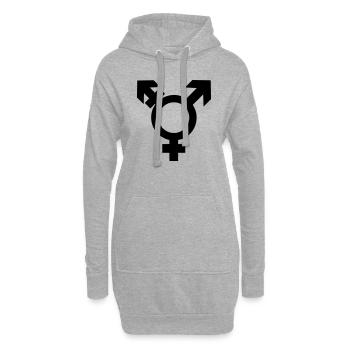Transgender Zeichen- LGBT - Homosexuell - Gay - Hoodie-Kleid - Grau meliert - Vorne