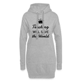 Ecole / Prof / Instit / Professeur / Maîtresse - Sweat-shirt à capuche long Femme - gris chiné - Devant