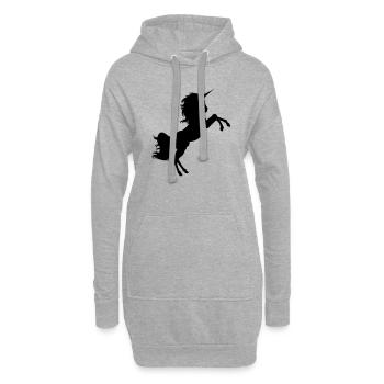 Unicorn / Einhorn Silhouette #3 - Hoodie-Kleid - Grau meliert - Vorne