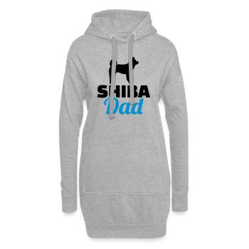 Shiba Inu - Hoodie-Kleid - Grau meliert - Vorne