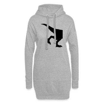 halb hälfte hinten beine rennen laufen silhouette - Hoodie-Kleid - Grau meliert - Vorne