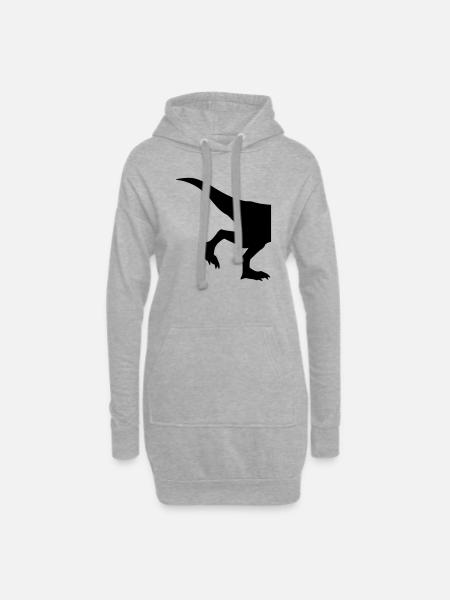 half half back legs race running silhouette black - Hoodie Dress - heather grey