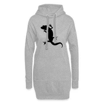 gecko silhouette - Hoodie-Kleid - Grau meliert - Vorne