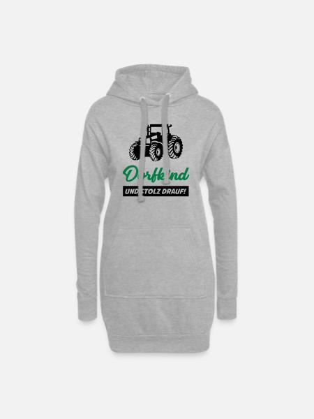 dorfkind_02 - Hoodie-Kleid - Grau meliert