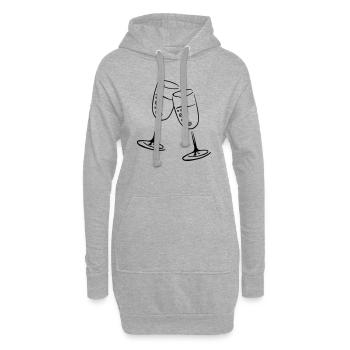 sekt glaeser illustration - Hoodie-Kleid - Grau meliert - Vorne