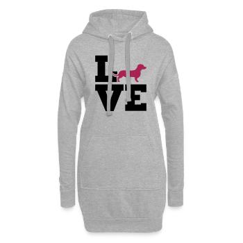 Dackel - Hoodie-Kleid - Grau meliert - Vorne
