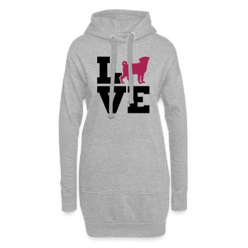 Mops - Hoodie-Kleid - Grau meliert - Vorne