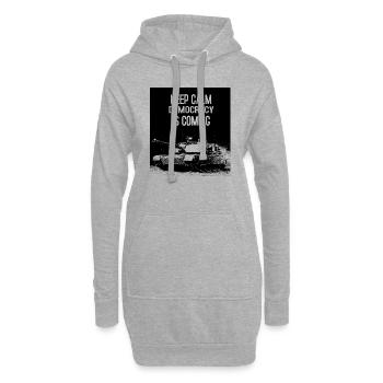 Behalten Sie Ruhe Demokratie kommt - Hoodie-Kleid - Grau meliert - Vorne