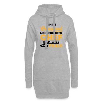 Ruhestand chef frau Pension Spruch Geschenk - Hoodie-Kleid - Grau meliert - Vorne