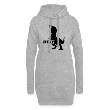 Dinosaure Dino Dinosaur - Sweat-shirt à capuche long Femme - gris chiné - Devant
