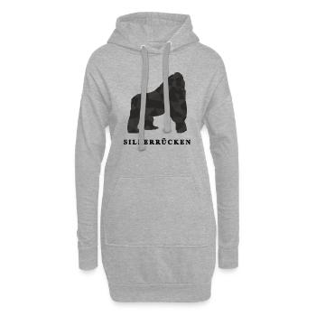 Silberrücken | Gorilla - Hoodie-Kleid - Grau meliert - Vorne