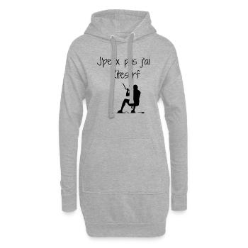 J'peux pas j'ai Kitesurf - Sweat-shirt à capuche long Femme - gris chiné - Devant