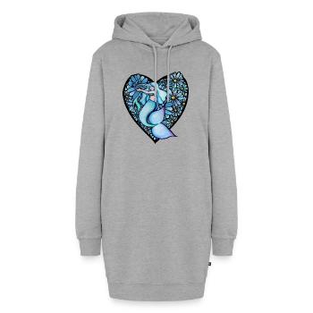 Amour de sirène - Sweat-shirt à capuche long Femme - gris chiné - Devant