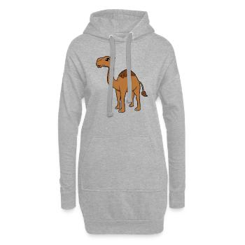 Kamel - Sweat-shirt à capuche long Femme - gris chiné - Devant