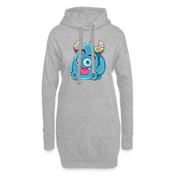 Petit mignon monstre drôle n°7 - Sweat-shirt à capuche long Femme - gris chiné - Devant