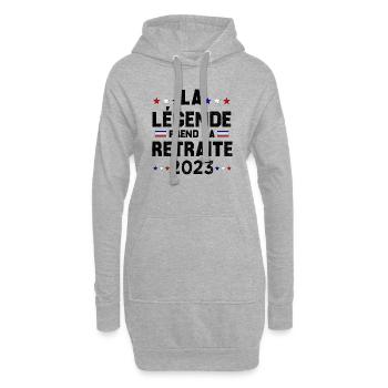 Retraite 2023 Cadeau Humour Personnalisé - Sweat-shirt à capuche long Femme - gris chiné - Devant