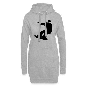 Snowboard Snowboarder - Sweat-shirt à capuche long Femme - gris chiné - Devant
