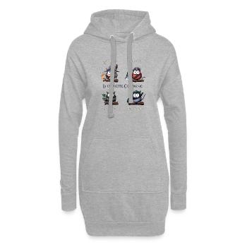 La Chouette Compagnie - Sweat-shirt à capuche long Femme - gris chiné - Devant