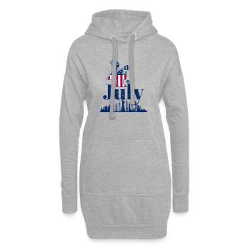 Happy 4th of July - Hoodie Dress - heather grey - Front