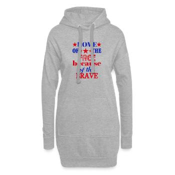 Home Of The Free Because Of The Brave - Hoodie Dress - heather grey - Front