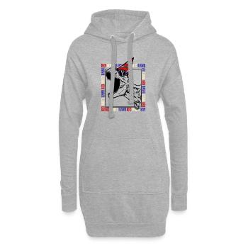 Red White Rawr - Hoodie Dress - heather grey - Front