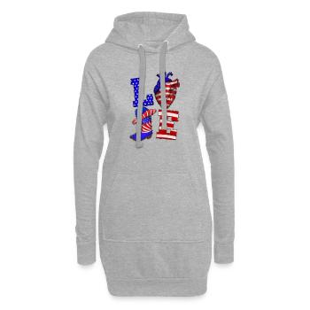Love America - Hoodie Dress - heather grey - Front