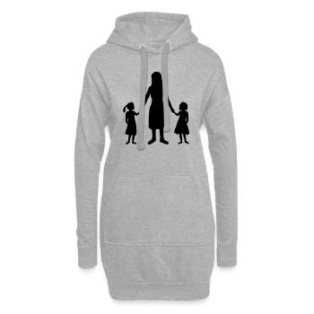 Silhouette 2 Filles Mère - Sweat-shirt à capuche long Femme - gris chiné - Devant