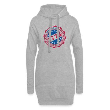 4th of July Stamp - Hoodie Dress - heather grey - Front